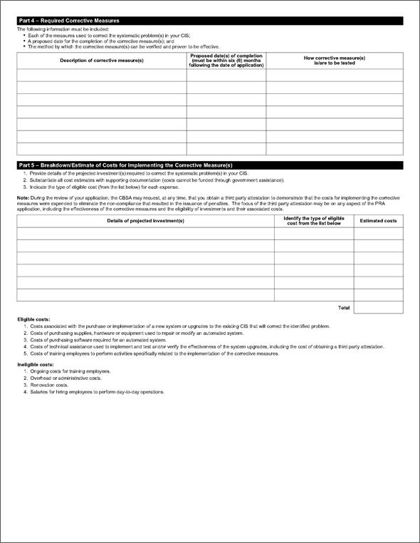 Sample of Form BSF266, Penalty Reinvestment Agreement (PRA) Application Form - Page 2